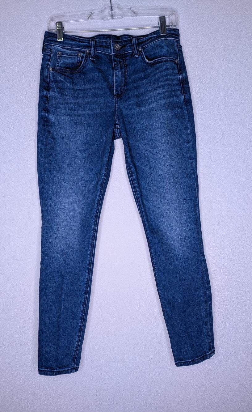 Rag & Bone Women's Cate Mid-Rise Skinny Jean Dark Wash 28 Preppy Basic Designer